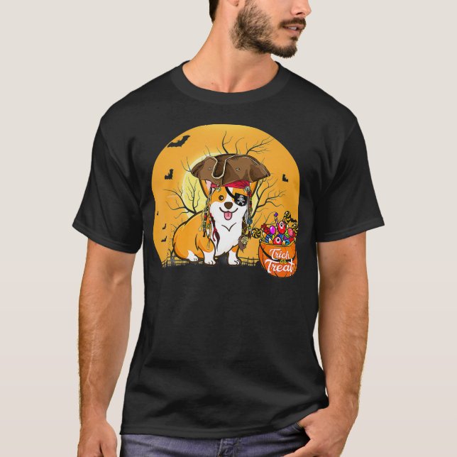 Pirate Corgi Halloween Costume  T-Shirt (Front)