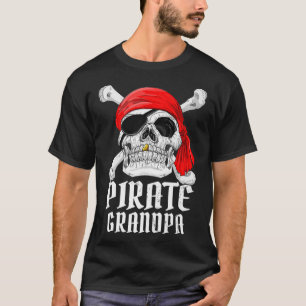 Pirate Costume Grandpa Theme Party Halloween Man P T-Shirt