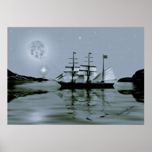 Pirate Cove / blue Poster