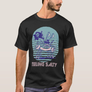 Pirate Crab Feeling Salty Crawfish Retro Ocean  Lo T-Shirt