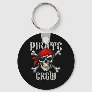 Pirate Crew Jolly Roger Flag And Skull Crossbones  Key Ring