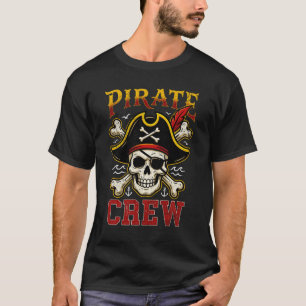 Pirate Crew Skull Crossbones Captain Ocean Sailing T-Shirt