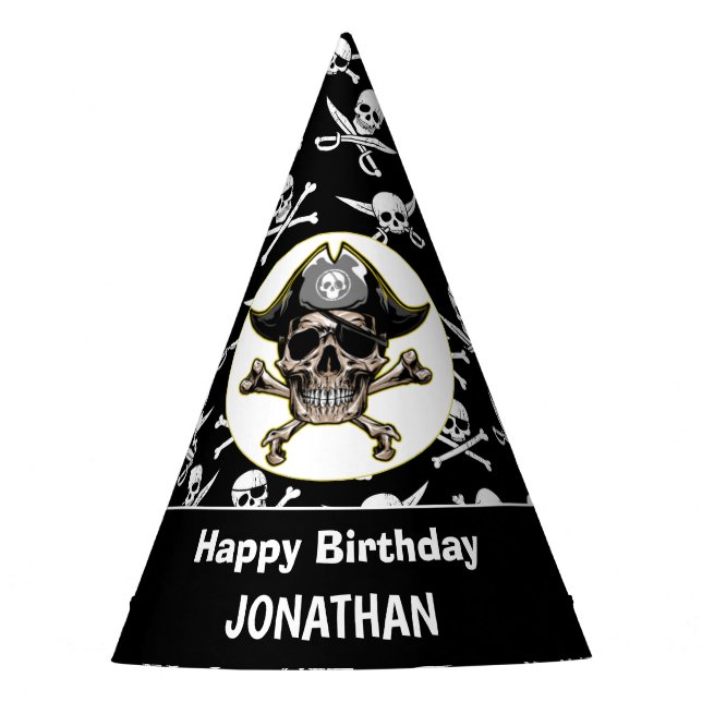 Pirate Cross Bones Party Hat (Front)