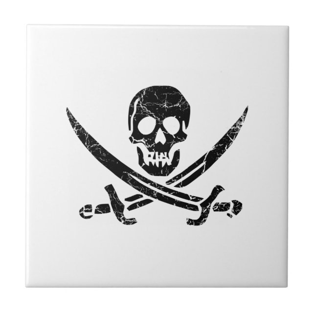 Pirate Cross Ceramic Tile (Front)