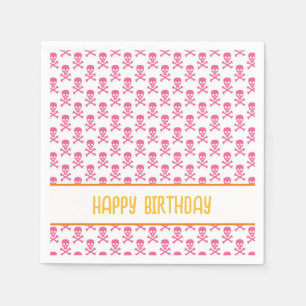 Pirate Crossbones Happy Birthday Kids Colourful Fu Napkin