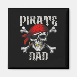 Pirate Dad Jolly Roger Flag And Skull Crossbones H Magnet