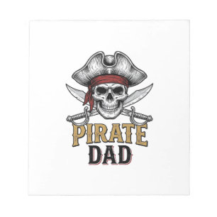 Pirate Dad Skull Sword Vintage Engraving Shirt_1 Notepad