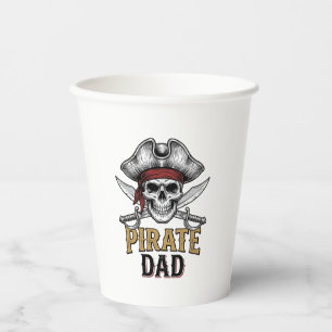Pirate Dad Skull Sword Vintage Engraving Shirt_1 Paper Cups