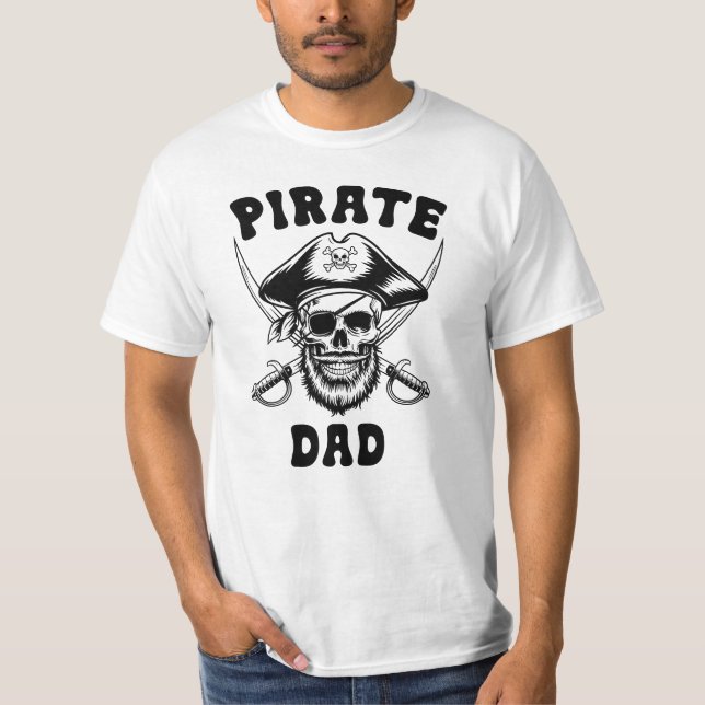 Pirate Dad Skull  T-Shirt (Front)