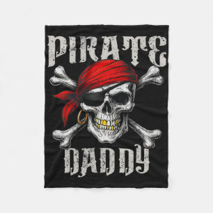 Pirate Daddy Jolly Roger Flag And Skull Crossbones Fleece Blanket