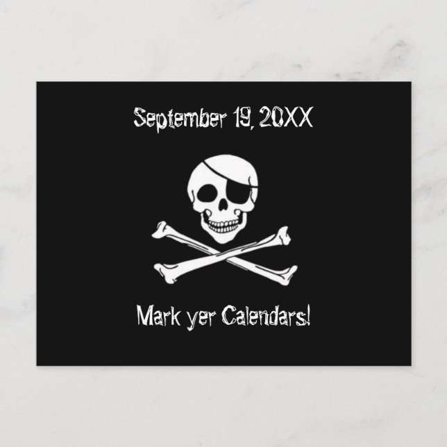 Pirate Day Party Invitation Postcard (Front)