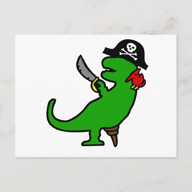 Pirate Dinosaur Postcard (Front)