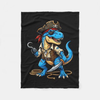 Pirate dinosaur t rex boys girls kids funny fleece blanket