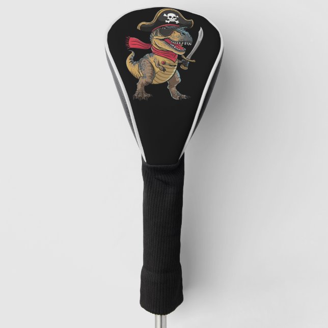 Pirate Dinosaur T-Rex Funny Halloween Costume Golf Head Cover (Front)