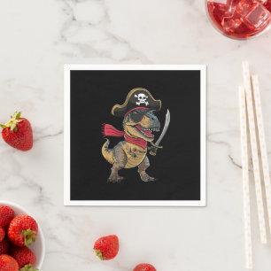 Pirate Dinosaur T-Rex Funny Halloween Costume Napkin