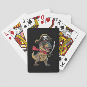 Pirate Dinosaur T-Rex Funny Halloween Costume Playing Cards