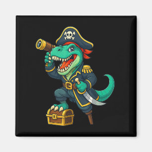 Pirate Dinosaur T Rex Red Bandanna Funny Halloween Magnet
