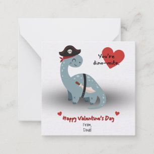 Pirate Dinosaur Valentine's Day Cards