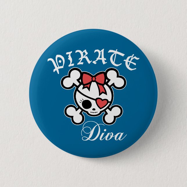 Pirate Diva 6 Cm Round Badge (Front)