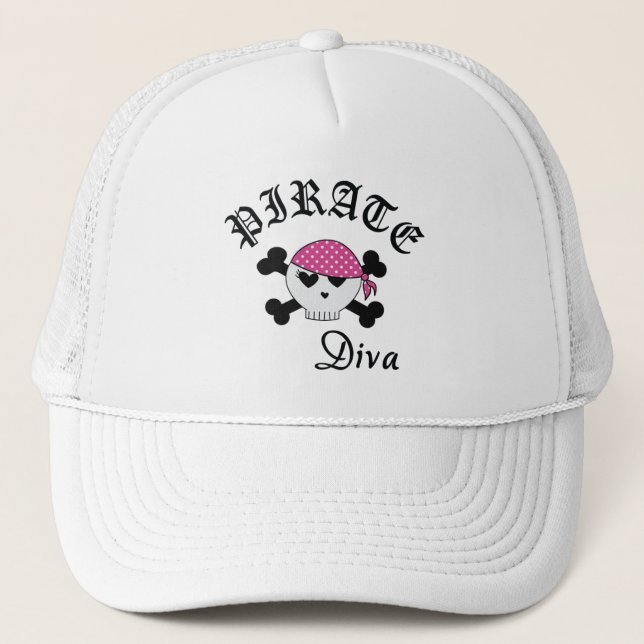 Pirate Diva Trucker Hat (Front)