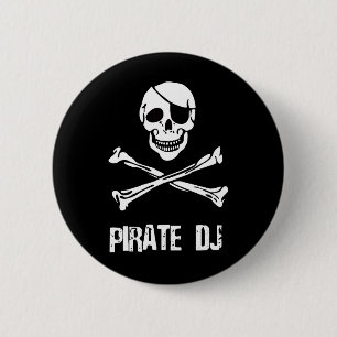 Pirate DJ 6 Cm Round Badge