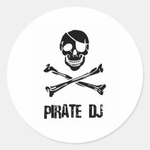 Pirate DJ Classic Round Sticker