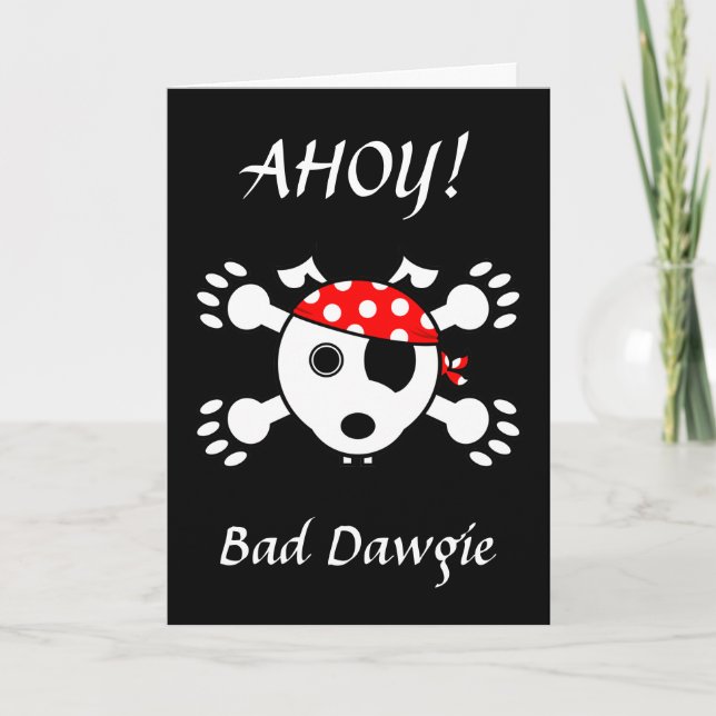 Pirate Dog Birthday Card (Front)