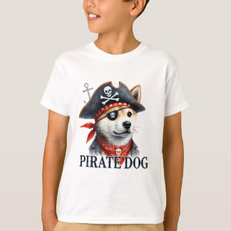 Pirate Dog - Digital Watercolor T-Shirt