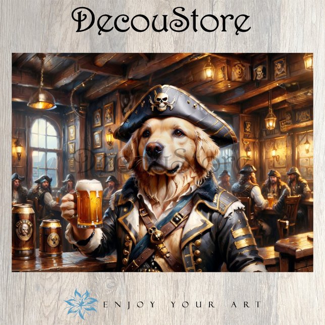 Pirate Dog Tavern Decoupage Tissue Paper (Creator Uploaded)