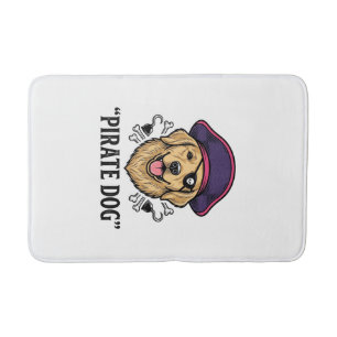 Pirate Dog Vintage Engraving Shirt Design_1 Bath Mat