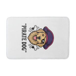 Pirate Dog Vintage Engraving Shirt Design_1 Bath Mat