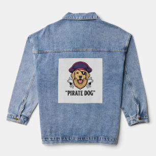 Pirate Dog Vintage Engraving Shirt Design_1 Denim Jacket