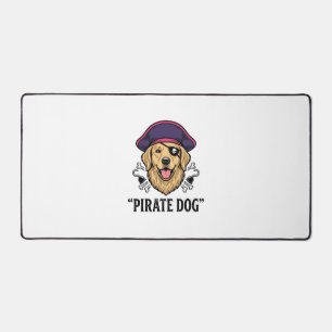 Pirate Dog Vintage Engraving Shirt Design_1 Desk Mat