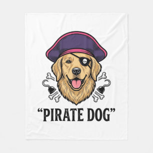 Pirate Dog Vintage Engraving Shirt Design_1 Fleece Blanket