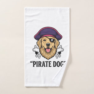 Pirate Dog Vintage Engraving Shirt Design_1 Hand Towel
