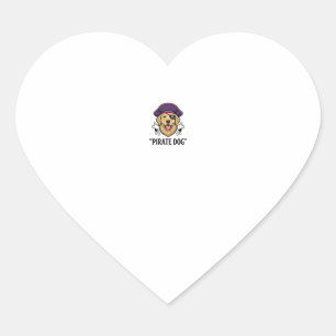 Pirate Dog Vintage Engraving Shirt Design_1 Heart Sticker