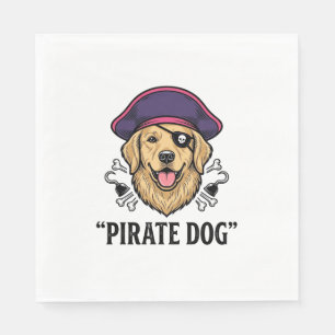 Pirate Dog Vintage Engraving Shirt Design_1 Napkin