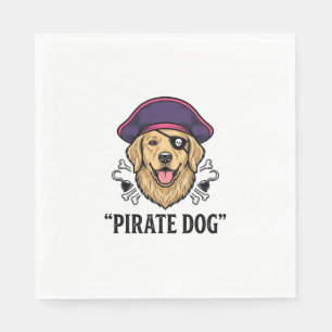 Pirate Dog Vintage Engraving Shirt Design_1 Napkin