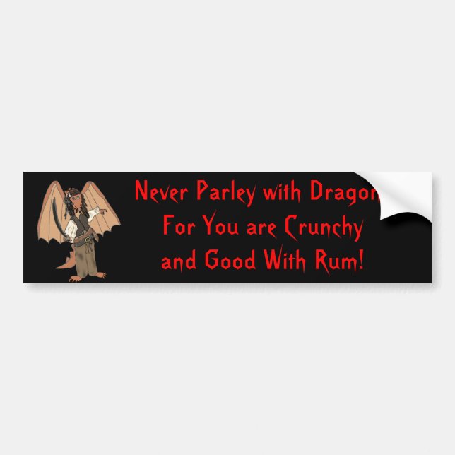 Pirate Dragon Bumper Sticker (Front)