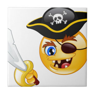 pirate emoji ceramic tile
