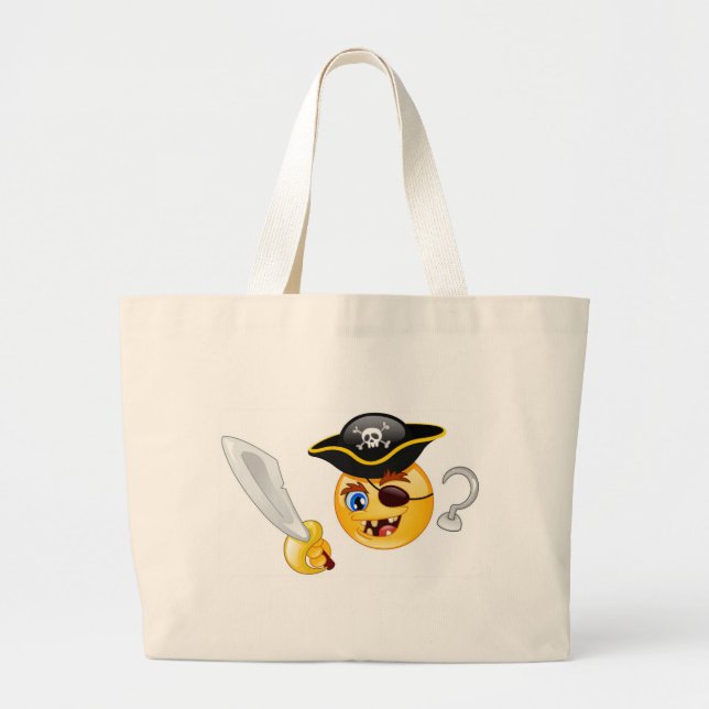 pirate emoji large tote bag (Front)