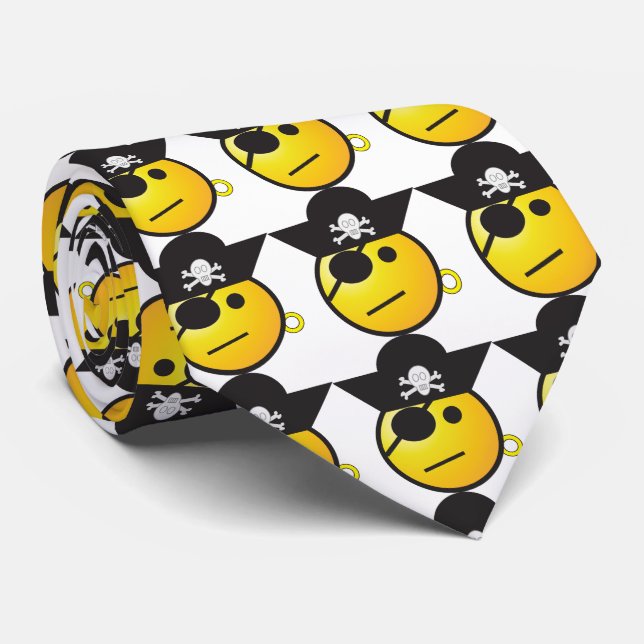 Pirate emoticon. Yellow and black Tie (Rolled)