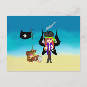 Pirate Faery with Treasure Postcard
