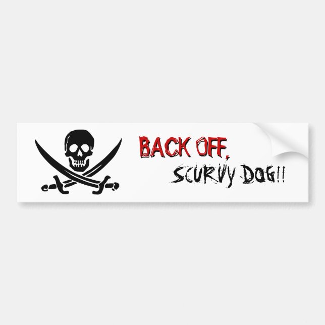 Pirate Flag "Back Off" Bumper Sticker (Front)
