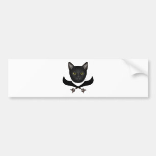Pirate Flag Cat Bumper Sticker