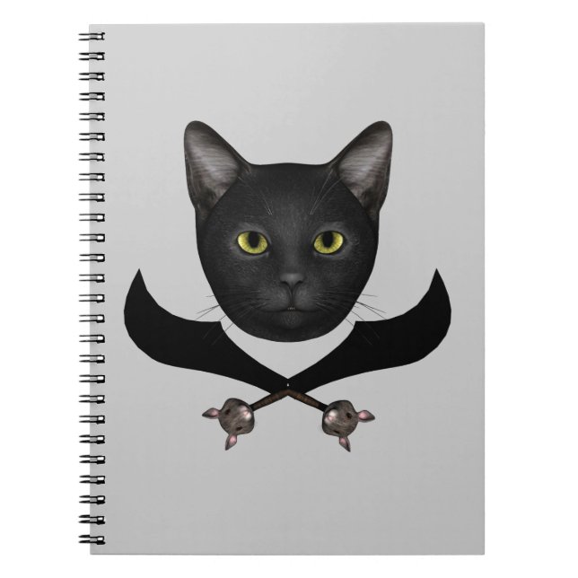 Pirate Flag Cat Notebook (Front)