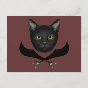 Pirate Flag Cat Postcard