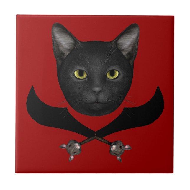 Pirate Flag Cat Tile (Front)