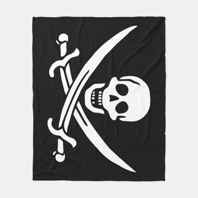 Pirate Flag Fleece Blanket (Front)