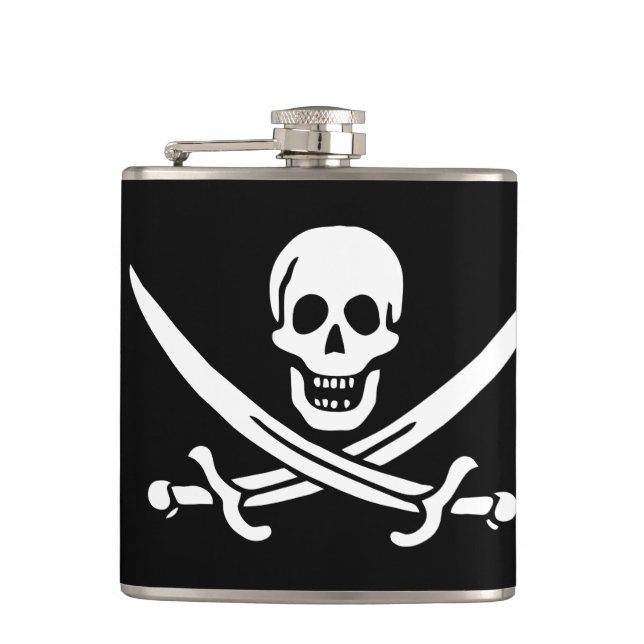 Pirate Flag Hip Flask (Front)